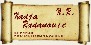 Nadja Radanović vizit kartica